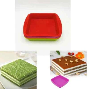 Molde de pastel cuadrado de silicona 24x24x5cms Brownie Hornear Tin Lasagne Bread Pudines - Imagen 1 de 16