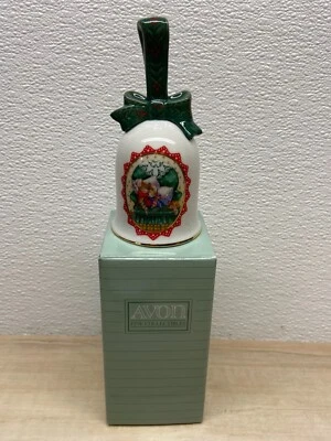 Vintage 1990 Avon Tabletop Porcelain Christmas Bell Waiting For Santa - Image 1 of 4