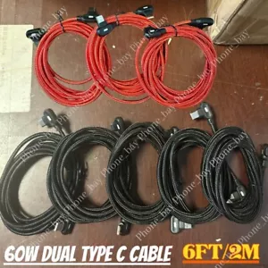 90 Degree USB-C Cable Fast Charger Type C Cord 6FT For iPhone 15 16 Samsung Lot - Picture 1 of 11