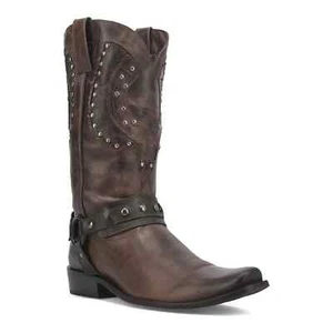 NEW Dingo War Eagle Studded Square Toe Cowboy Brown Boots DI851, SIze 13 D - Picture 1 of 8