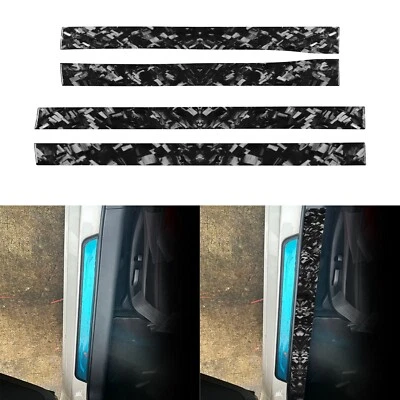 Tampa interna de fibra de carbono forjada para painel de soleira de porta acabamento para Infiniti Q50 2014-20 - Imagem 1 de 4