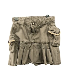 Ralph Lauren Girls 4T Cargo Mini Skirt Olive Khaki Peplum Utility Preppy - Picture 1 of 6