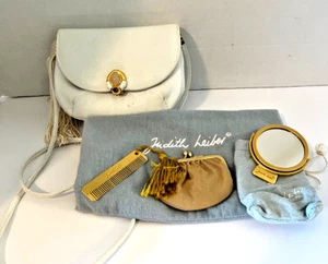 Vintage Judith Leiber White Reptile Handbag w/all accessories COA dust bag - Picture 1 of 18
