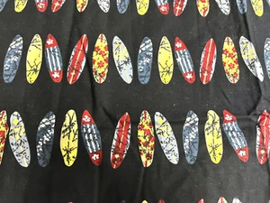 SURFBOARDS RETRO CLASSIC DARK NAVY COTTON FABRIC SCRAP - Picture 1 of 3