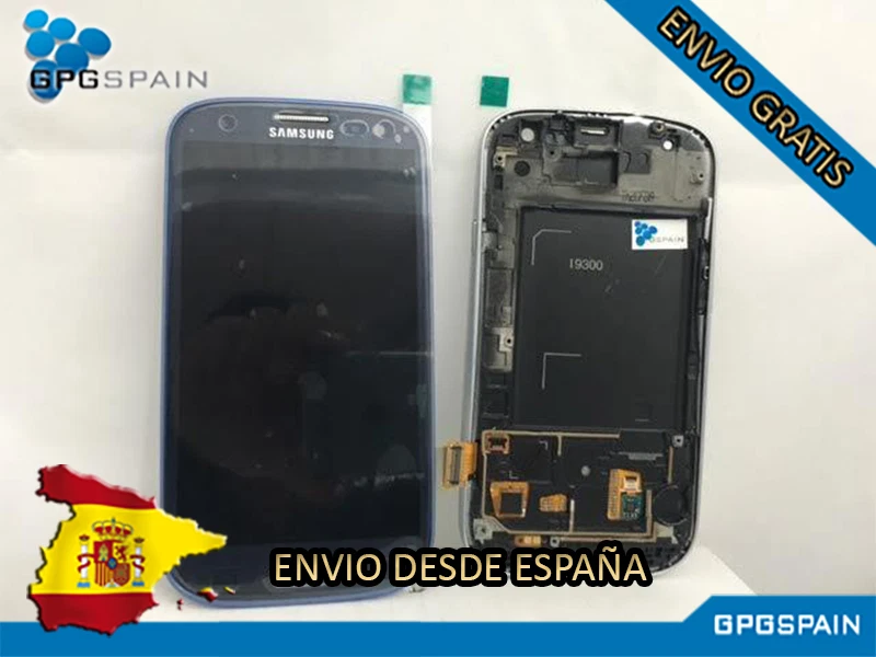 PANTALLA LCD + TACTIL CON MARCO SAMSUNG GALAXY S3 AZUL ENVIO MRW 24H - Imagen 1 de 1