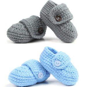 Hechos a mano Tejer Zapatos para bebé Cómodos Moda Botines de ganchillo Cuna Zapatos para caminar - Imagen 1 de 9