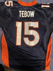 Denver Broncos Home Jersey Blue Tim Tebow Signed Jersey Sz. 50 JSA Authenticated - Picture 1 of 9