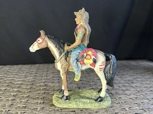 American Frontier Limited Edition Native American Warrrior on Horseback - Picture 1 of 9