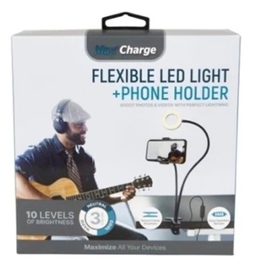 LED Ring-Light with Cell Phone Holder Flexible Arm Stand for Live Stream - Picture 1 of 3