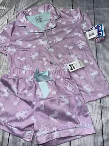 Sleep On It Girls Pajamas Small (7/8) Unicorn Purple Summer 2Pc NEW - Picture 1 of 3