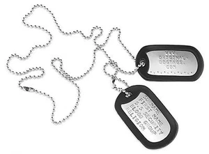 US Dog Tags Erkennungsmarken Army Hundemarke Glänzend US tags Prägung Frei ! - Bild 1 von 2