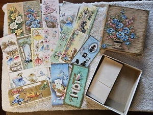 Antique Box Set 16 All Occasion Gift Cards/Envelope NOS Good Housekeeping French - Picture 1 of 9