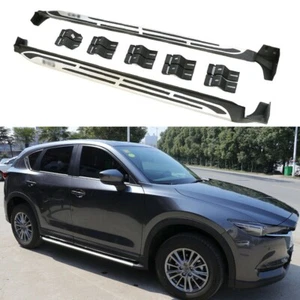 2PCS Aluminum Side Steps Nerf Bars Running Boards Fits For Mazda CX-5 2017-2025 - Picture 1 of 7