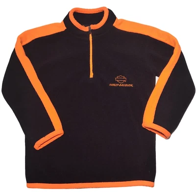 Harley Davidson Toddler 4T Fleece Pullover Sweatshirt Black Orange - Image 1 of 3