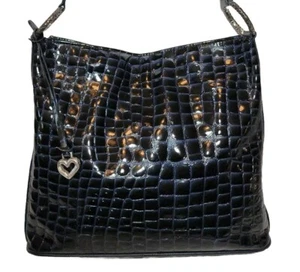 BOLSO DE HOMBRO BRIGHTON CHER PRIMERA EDICIÓN AZUL MARINO VERDE CHAROL $260 - Imagen 1 de 19