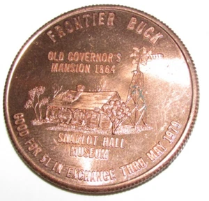 Vintage 1979 Prescott, Arizona Rotary Club Sharlott Hall Museum Token Medal AZ - Afbeelding 1 van 2
