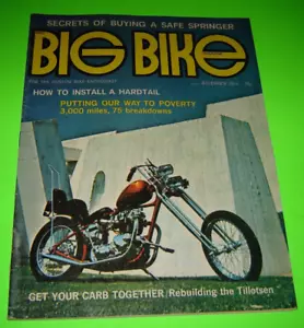 Big Bike magazine December 1971 Choppers Install hardtail Tillotson carb Harley. - Picture 1 of 1