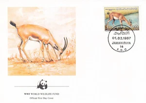 Gazelle Antelope WWF Libya FDC #3 1987 (141254) - Picture 1 of 1