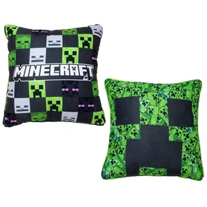 Minecraft Square Cushion Creeper Pillow Green Design for Bedroom Sofa 40 x 40cm - Picture 1 of 6