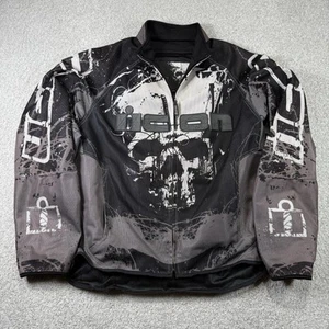 MEN'S ICON DECAY HOOLIGAN PADDED FULL ZIP SKULL MOTORCYCLE JACKET 2XL Y2k Grunge - Picture 1 of 6
