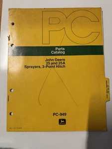 Pulverizadores John Deere 25 y 25A, catálogo de piezas de enganche de 3 puntos  - Imagen 1 de 4