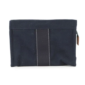 HERMES Deauville Pouch Size PM Canvas Navy - Picture 1 of 10