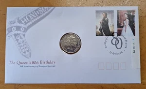 Australia 2006 The Queen's 80th Birthday 50th Anniversary Stamp Coin Private FDC - Picture 1 of 8