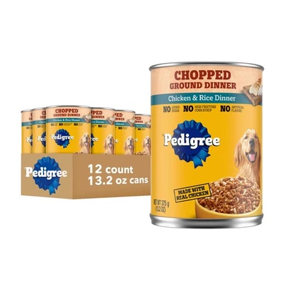 Chopped Ground Dinner Adult Canned Soft Wet Dog Food, Chicken & Rice Flavor, ... - Image 1 of 4