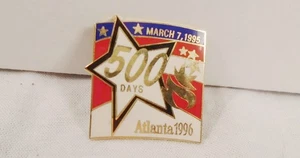 Pin Estrellas y rayas de los Juegos Olímpicos de Atlanta 1996 500 días 7 de marzo de 1995  - Imagen 1 de 2