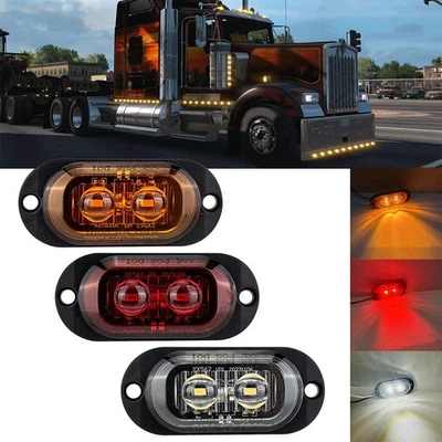 2PCS LED Side Clearance Lights Waterproof Solution for Boat Trailers and Trucks - Image 1 of 4