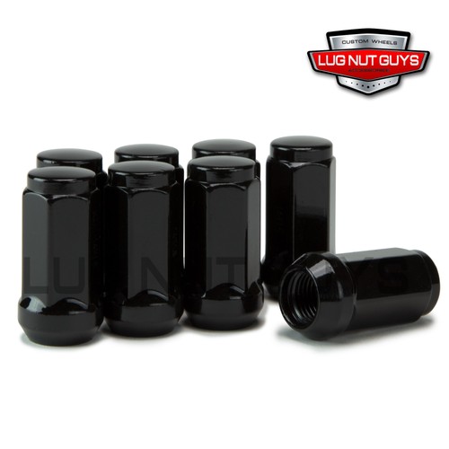 Set Of 32 Black Bulge Acorn Lug Nuts – 14x2mm Long 1.9" For Ford Superduty Aftermarket Wheels