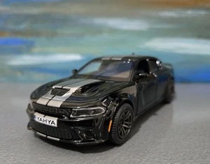 Black Personalised Dodge Charger SRT 1:36 Diecast Model with Custom Name Plate - Picture 1 of 9