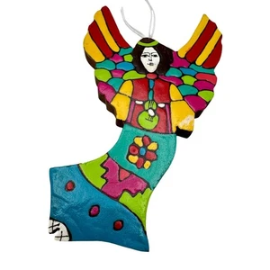 Colgante de pared Ángel salvadoreño pintado a mano vintage 4" - Imagen 1 de 7