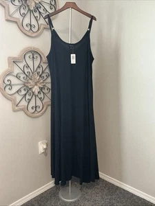 Torrid Deep Black Wash Challis Trapeze Maxi Size 2 (18-20) - Picture 1 of 9