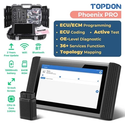 Topdon Phoenix PRO Car OBD2 Bidirectional Diagnostic Scanner Tool KEY Coding - Image 1 of 4