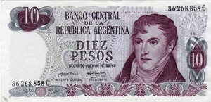 Banknote Argentina P295a.1 10 Pesos 1973 - Picture 1 of 2