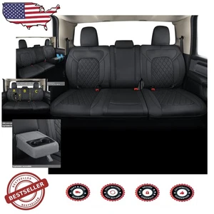 Faux Leather Ram 1500 19-25 Crew Cab Rear Seat Covers Waterproof - Picture 1 of 9
