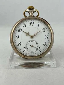 Antiguo Reloj de Bolsillo Gala Cuerda Manual De 0,800er Plata, Defectuoso - Picture 1 of 6