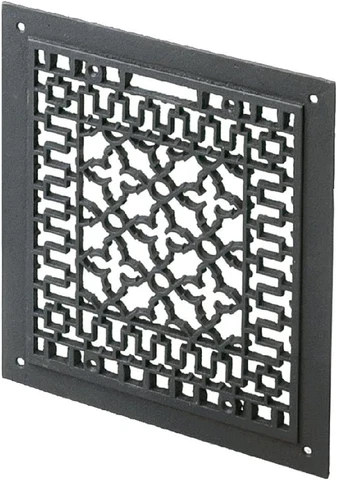 Cast Iron Floor Grate Grille, Black Cover