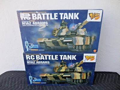 Lot of 2 Team RC Radio Control 1/24 Scale M1A2 Abrams RC Battle Tanks #3816 - Image 1 of 4