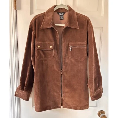 Rafaella Corduroy Jacket Full Zip Brown Rustic Shirt Jacket Oversized M - Image 1 of 4