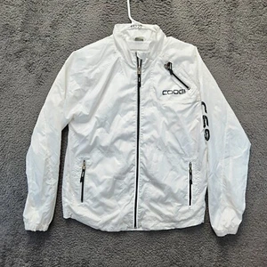Coogi 69 Jacket Men Size Large White Full Zip Windbreaker Reflective - Picture 1 of 13