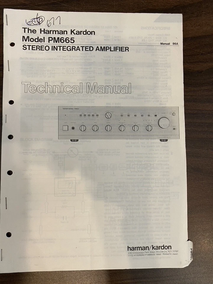 Manual de servicio HARMAN KARDON PM665 PM-665 *ORIGINAL* LIBRO O PDF-ENVÍO GRATUITO Foto 1 de 1