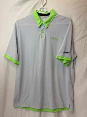 Nike Golf Tour Performance Dri Fit L Green Gray Polo SEA ISLAND Golf Club Resort - Image 1 of 3