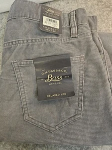 GH Bass & Co Corduroy Pants Men's 32x32 Relaxed Leg Gray Gorpcore Grunge NEW - Picture 1 of 11
