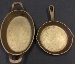 Used World Market Cast Iron 6 Inch Skillet & 8 Inch Casserole Free Shipping U - Picture 1 of 5