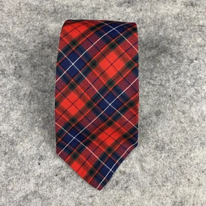 Vintage Pendleton Tie Tartan Red Blue Plaid Virgin Wool Necktie 56 ins Long USA - Picture 1 of 6