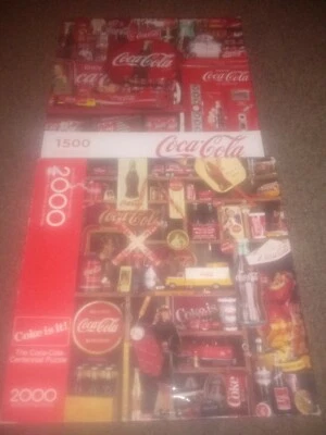 SPRINGBOK COCA COLA PUZZLES LOT OF 2 - COKE IS IT 2000 PCS / MEMORIES 1500 PCS - Image 1 of 3