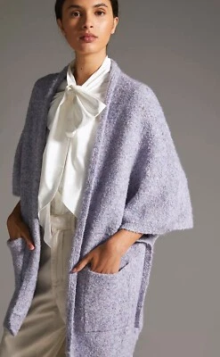 Suéter cárdigan abierto para mujer by Anthropologie, talla única, bolsillos mezcla de lana Foto 1 de 4