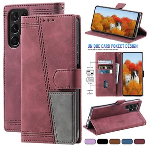 For Samsung S22+ S21 Ultra S20 FE 5G Note20 10 S10 S9S8 Flip Leather Wallet Case - Picture 1 of 51